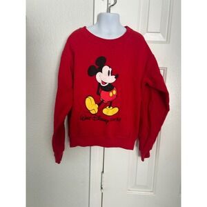 Vintage Disney Mickey Mouse Red Sweatshirt Kids Small 6-8 Walt Disney World USA